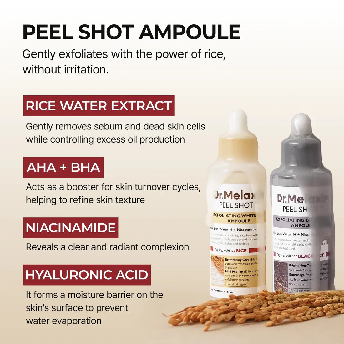 Rice Peel Shot Serum Ampoule - Smooth, Radiant Skin with Dual Rice Power